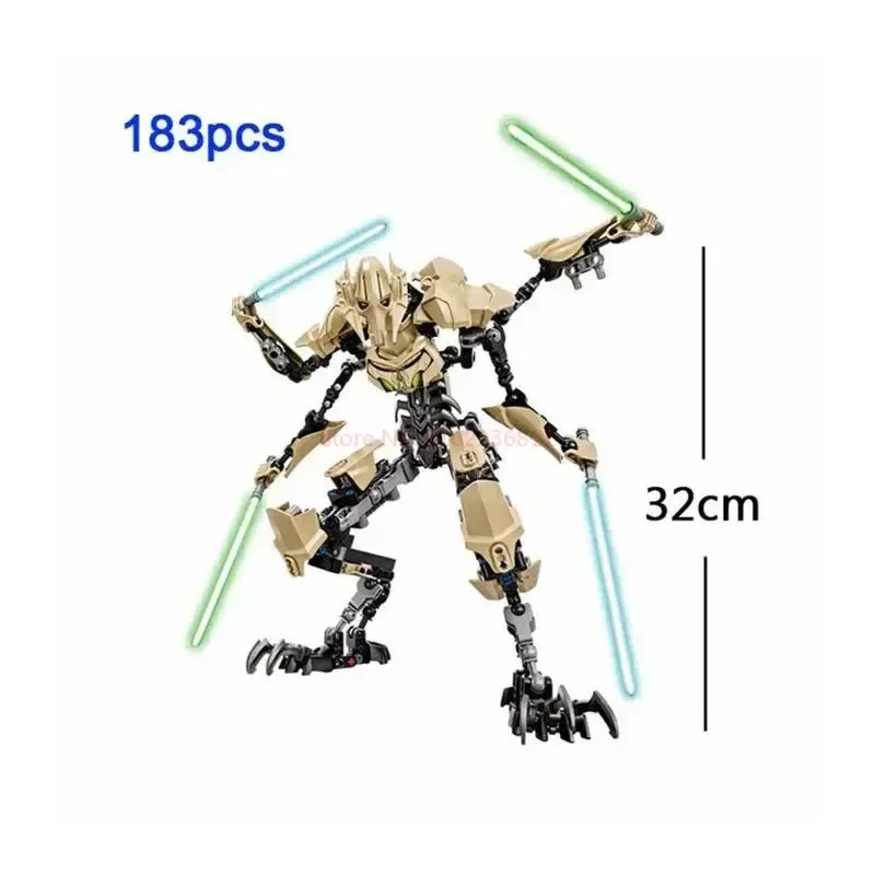 183pcs Star Action Figurine Anime General Robot Building Blocks